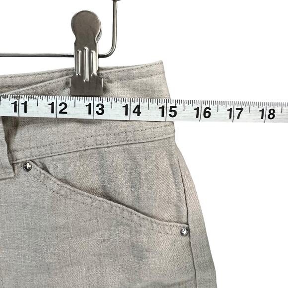 INC Beach Linen Cargo Shorts Womens 2 Beige Utility Casual Resort Travel Pockets - Picture 8 of 13